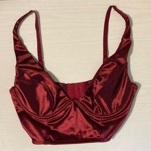 Urban Outfitters Red Silk Bustier Corset Crop Top!